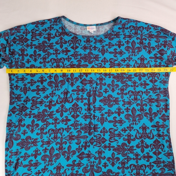 NOT FOR SALE Lularoe Irma Hi Low Tunic Top Fleur-De-Lis Sz XL - Picture 5 of 11
